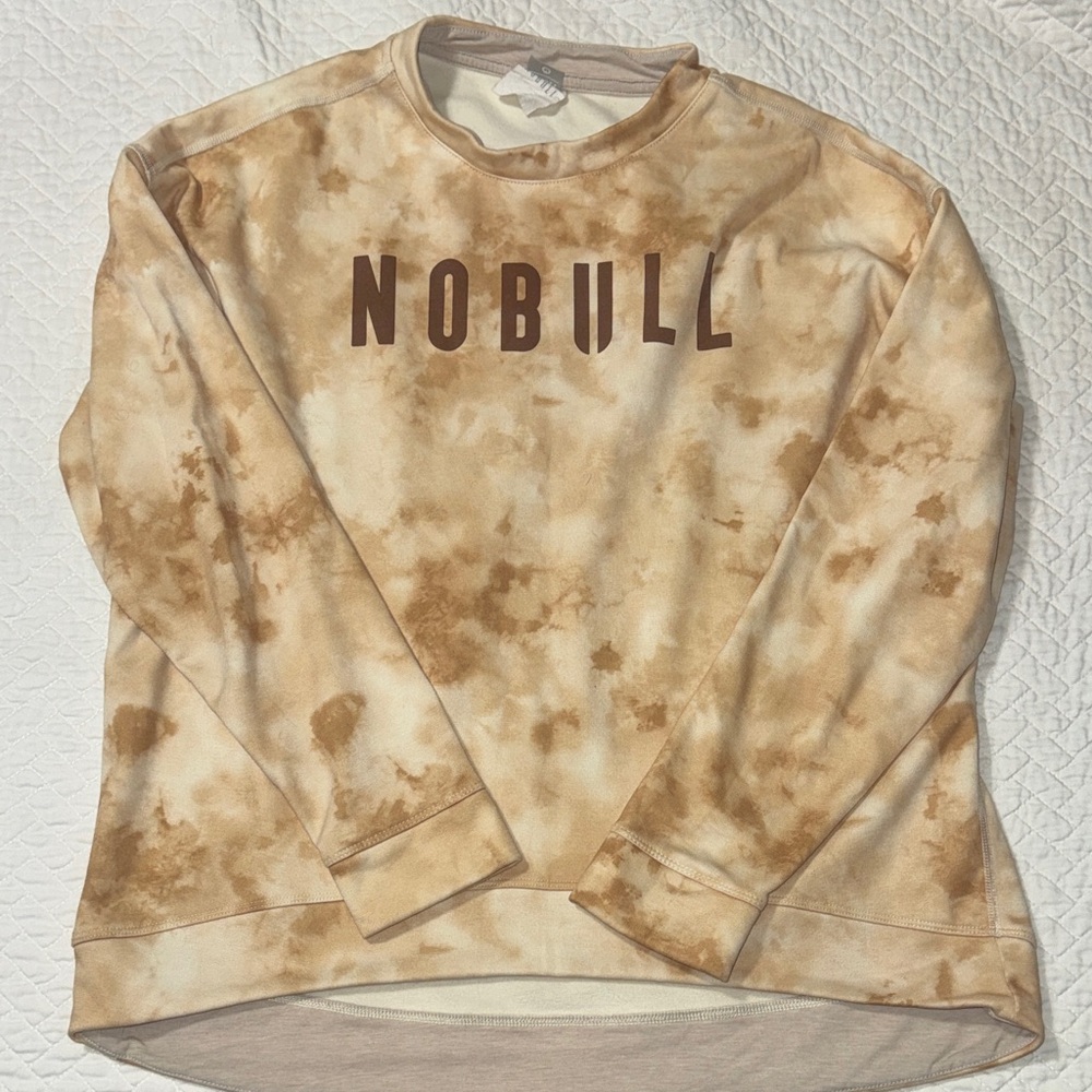 NOBULL Beige and Brown Tie-Dye Sweatshirt